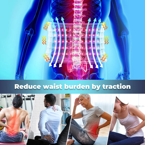 Inflatable Waist Belt Lumbar Decompression Protector Back Brace Heated Vibration Massage Waist Airbag Support Posture Correction