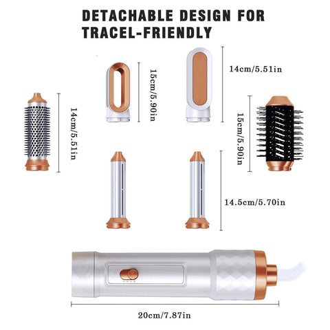 Electric Hair Dryer Hair 5 in 1  Styling Brush Hair Curler Air Styling Set UK