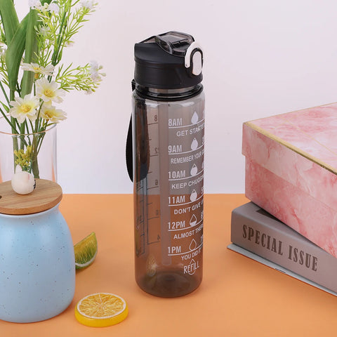 800ml Sports Water Bottle Leakproof Motivational Drinking Bottle Outdoor Gradient Water Bottle Portable Gym Fitness Durable Cup