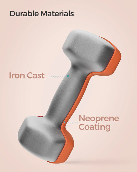 SONGMICS Set of 2 Dumbbells, 2 x 1.5 kg Hand Weights with Neoprene Coating, Hexagonal Dumbbells Pair, Home Workout, Fitness