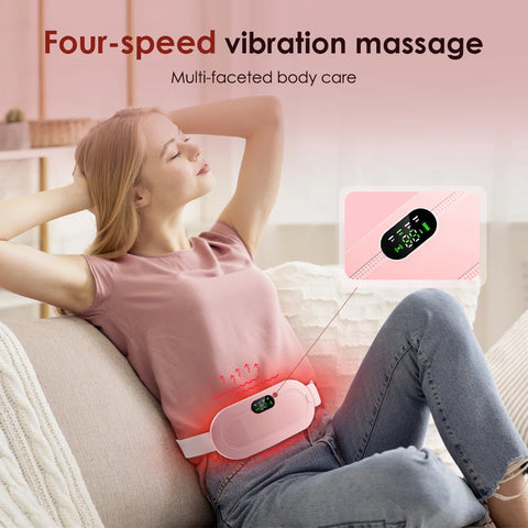 Electric Abdominal Massager Belt for Female Hot Compress  Menstrual Period Warm Stomach Uterus Thermal Pad Pain Relief Vibrator