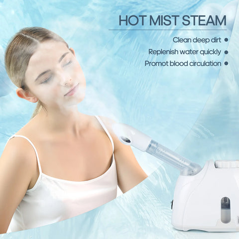 K·SKIN Face Steamer Nano Spray Moisturizing Instrument Hot Mist Steam Aromatherapy Card Slot Rotating Nozzle Replenish Water