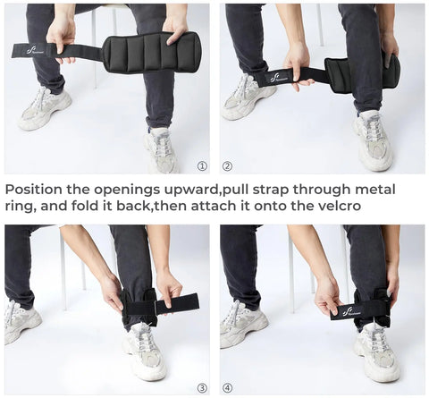 Sportneer Adjustable Ankle Weights 1Pair 10lb Leg Weight Straps for Women Men Weighted Ankle Weights Set for Gym Fitness Workout