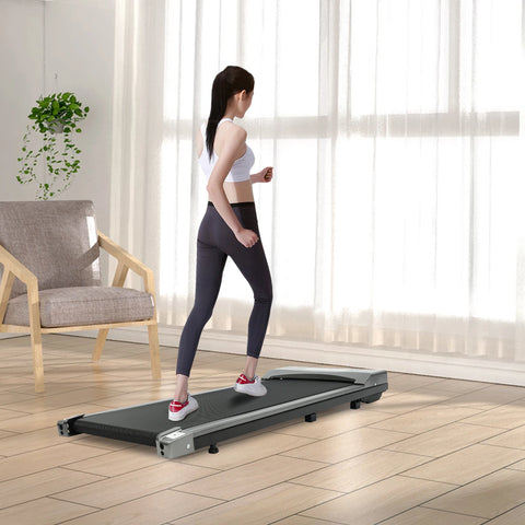 220V Electric Under Desk Treadmill, 0.65-2hp Remote Control Walking Running Pad Machine for Home Gym Fitness 0.62-3.73mph Speed