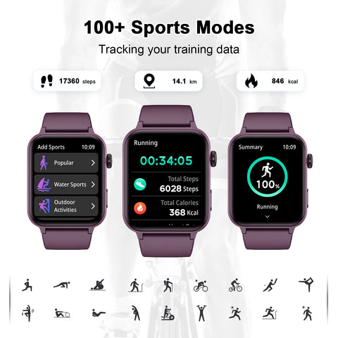 Baolubao Smartwatch 1.83 inch HD Display 300mAh Fitness Tracker Bluetooth Receive and make calls Sports Watch Pedometer