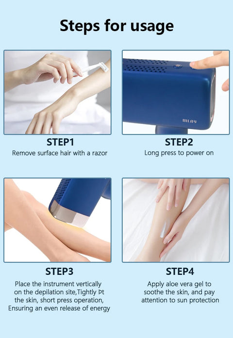 MLAY T14 Laser Hair Removal Permanent Malay IPL Epilator Ice Cool Painless Depilador a Laser 500000 Flashes Face Body Epilator