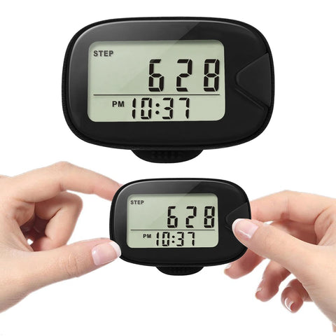 Walking Pedometer Clip On Step Counter LCD Display Accurate Step Tracker Multi-Function Electronic Pedometer for Walking Running