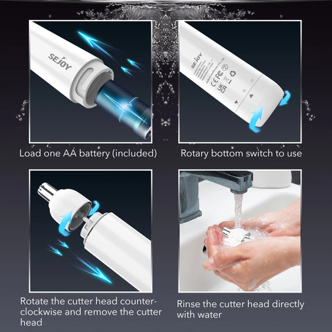 Sejoy Nose Hair Trimmer Men Women USB Rechargeable Waterproof Portable Ear Hair Trimmer Professional Facial Hair Trimmer
