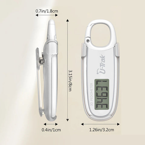 Large Screen 3D Pedometer Step Counter with Carabiner Compact Mini Step Counter Walking 3D Digital Pedometer For Exercise