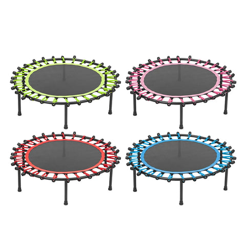 【Breeins】Silent Mini Trampoline Fitness Trampoline Bungee Rebounder Jumping Cardio Trainer Workout for Adults