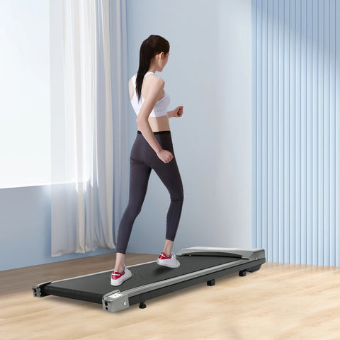 220V Electric Under Desk Treadmill, 0.65-2hp Remote Control Walking Running Pad Machine for Home Gym Fitness 0.62-3.73mph Speed