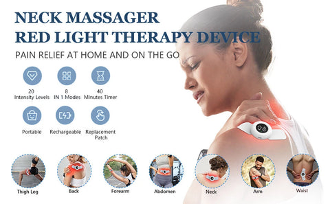 Wireless Tens Muscle Stimulator for Body Pain Relief 20 Levels EMS Neck Massager Low Frequency Pulse Masajeador Pads 650nm Laser