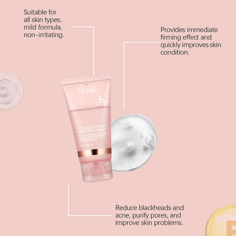 75g Collagen Peel off Mask With Brush Pore Shrinking Blackhead Removal Oil Control Skin Rejuvenation Moisturizing Skin Care