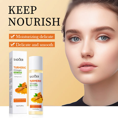Turmeric Skincare Set Including Cleanser, Essence, Face Cream, Lotion, Eye Cream,Toner,Facial Care Kit for All Skin