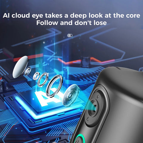 Auto Face Tracking Tripod 360° Rotation Face Tracking Phone Tripod Holder No App Built-In Fill Light for Tiktok Video Recording