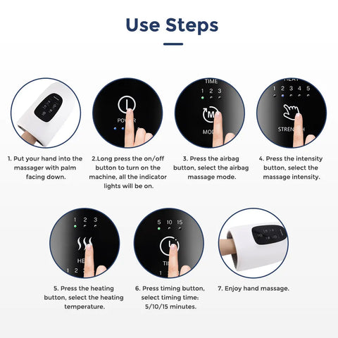 Wireless Electric Hand Massager Air Compression Hot Compress Palm Acupoint Massager Finger Arthritis Numbness Muscle Relaxation