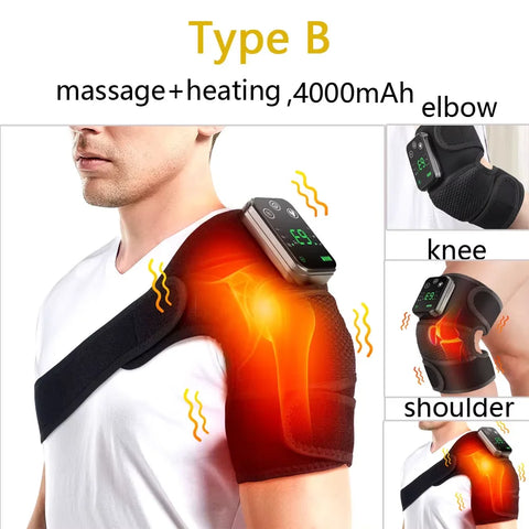 Electric Shoulder Heating Pad 3 Modes Vibration Shoulder Knee Elbow Relax Belt Big Area Thermal Massager Health Care