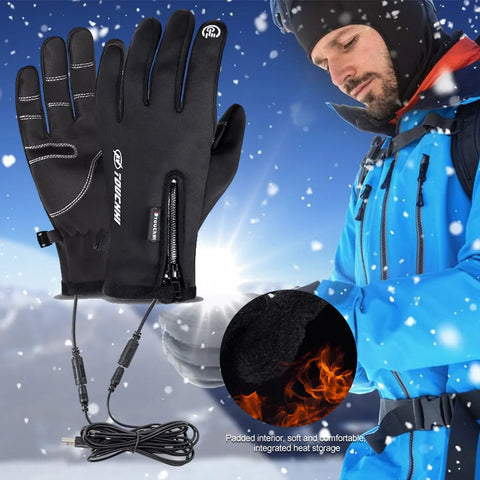 Electric Heated Gloves Rechargeable Thermal Gloves Winter Bike Gloves Woman Heated Gloves Waterproof Heating Thermal Gloves