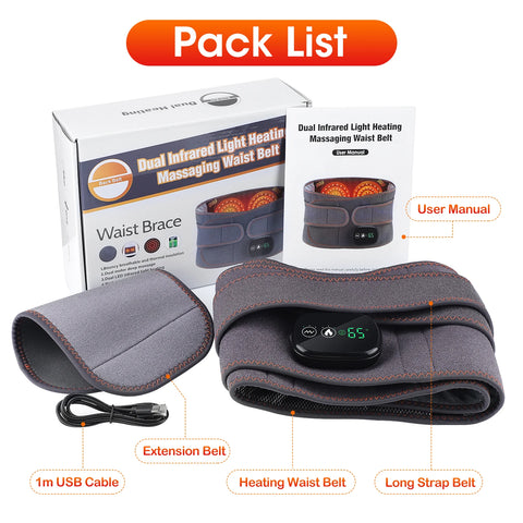 Inflatable Waist Belt Lumbar Decompression Protector Back Brace Heated Vibration Massage Waist Airbag Support Posture Correction