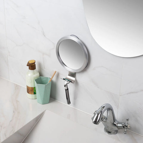 Bathroom Fogless Mirror Shower Shaving Mirror with Suction Cup Wall Mount with Razor Hook