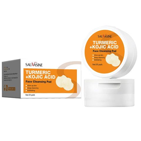 Turmeric Kojic Acid Cleansing Pads Gentle Cleansing Facial Refreshing Balancing Oil Face Skin Care Tool Cleansing Pads