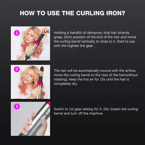 5 In 1 Hair Dryer Professional High-Speed Curling lron Hot Air Comb Set For Dyson Airwrap Straightener Styling Tool