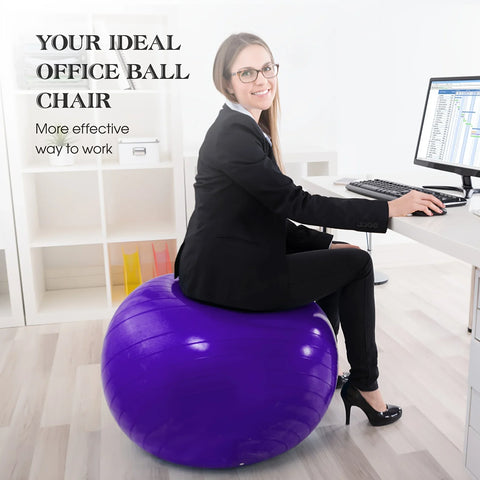 Antiburst Yoga Ball Thickened Stability Balance Ball Pilate Barre Physical Fitness Gym Ball 45CM/ 55CM/ 65CM/ 75CM Gift Air Pump