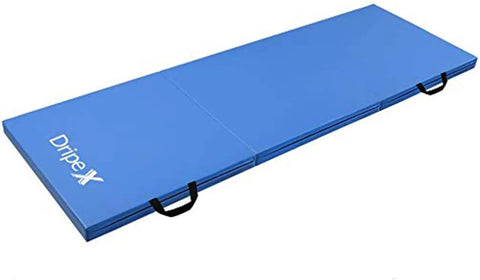 Folding Gymnastics Exercise Mat - Home Gym Mats with Carry Strap 5cm(2’’) Thick Foam Nonslip Soft PU Leather for Yoga