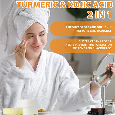 Turmeric Kojic Acid Cleansing Pads Gentle Cleansing Facial Refreshing Balancing Oil Face Skin Care Tool Cleansing Pads
