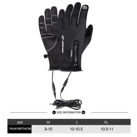 Electric Heated Gloves Rechargeable Thermal Gloves Winter Bike Gloves Woman Heated Gloves Waterproof Heating Thermal Gloves