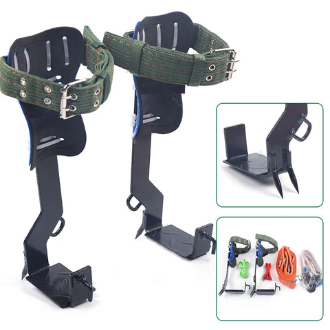 Climbing Spike Set, Safety Belt Straps, Adjustable Lanyard Carabiner，Tree Pole Climbing Spike Set Safety Belt Straps Portable