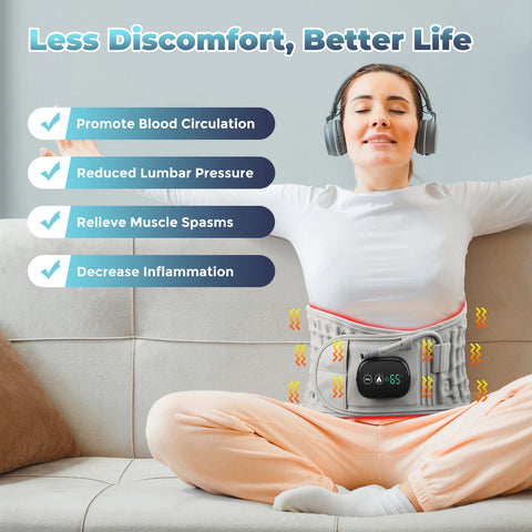 Electric Heating Waist Belt Inflatable Lumbar Protector Back Decompression Brace Infrared Vibration Massage Waist Airbag Support