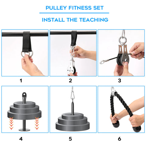 DIY Pulley Cable Machine Strength Training Equipment Attachment System Loading Pin Lifting Arm Biceps Triceps Blaster Hand